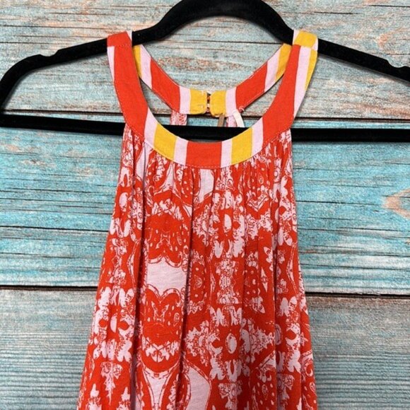 Free People MiMi Tunic Top NWT Lavender Combo Size S Flowy Cut Out Back Halter - Picture 4 of 10